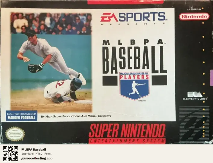 MLBPA Baseball Super Nintendo Entertainment System, NTSC box front
