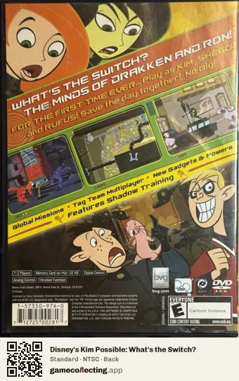 Disney's Kim Possible: What's the Switch? PlayStation 2, NTSC box back