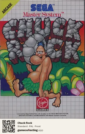 Chuck Rock Sega Master System, PAL box front