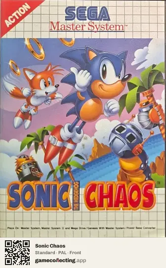 Sonic Chaos Sega Master System, PAL box front