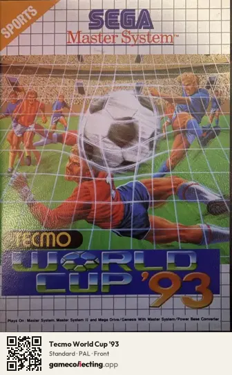 Tecmo World Cup '93 Sega Master System, PAL box front