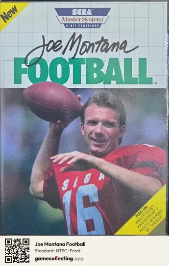 Joe Montana Football Sega Master System, NTSC box front
