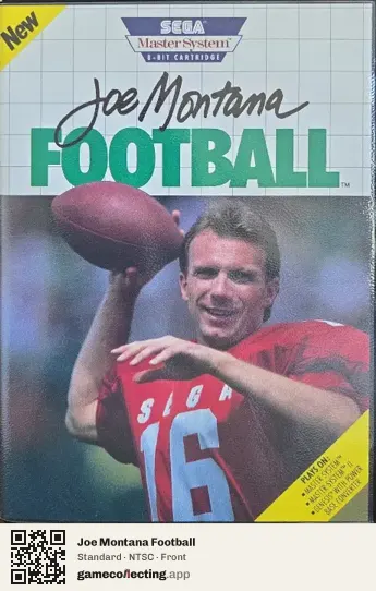 Joe Montana Football Sega Master System, NTSC box front