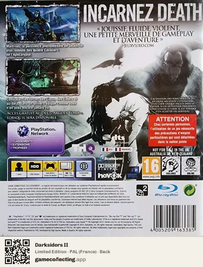 Darksiders II PlayStation 3, France box back