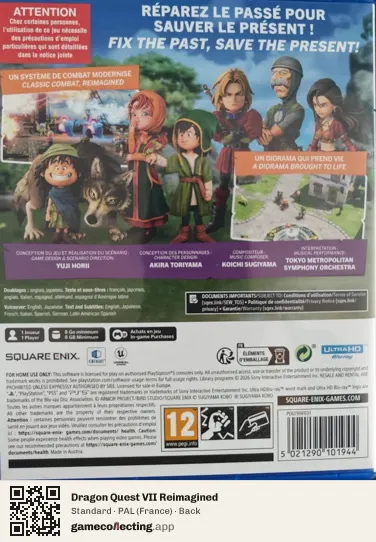 Dragon Quest VII Reimagined PlayStation 5, France box back