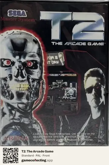 T2: The Arcade Game Sega Master System, PAL box front