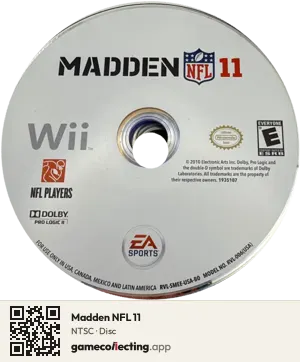 Madden NFL 11 Nintendo Wii, NTSC disc