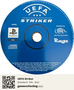 UEFA Striker PlayStation, PAL disc