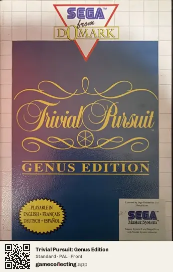 Trivial Pursuit: Genus Edition Sega Master System, PAL box front