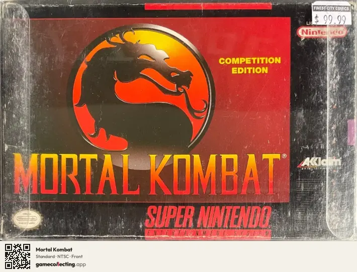 Mortal Kombat Super Nintendo Entertainment System, NTSC box front