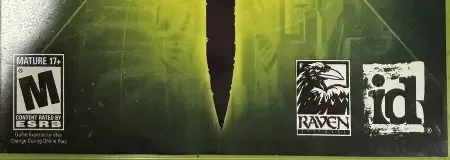 Quake 4, the ESRB box on its front