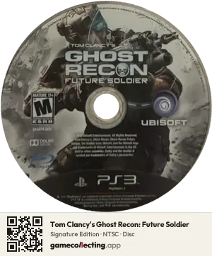 Tom Clancy's Ghost Recon: Future Soldier PlayStation 3, NTSC disc