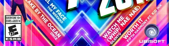 Just Dance 2017, the ESRB box on its front