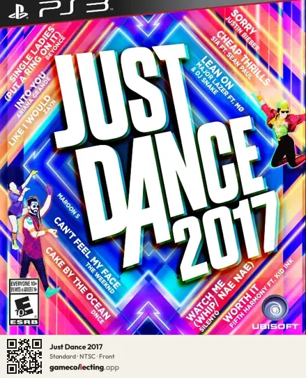 Just Dance 2017 PlayStation 3, NTSC box front
