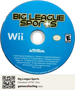 Big League Sports Nintendo Wii, NTSC disc
