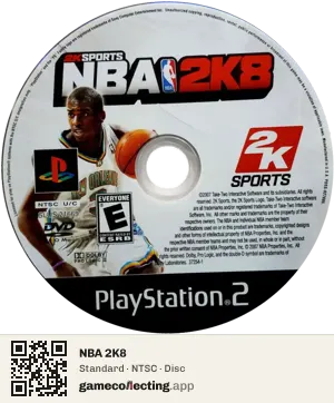 NBA 2K8 PlayStation 2, NTSC disc