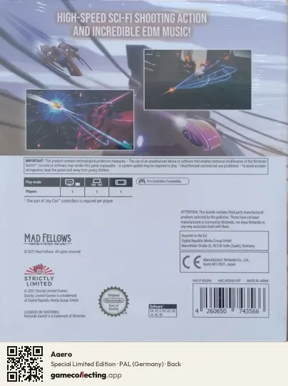 Aaero Nintendo Switch, Germany box back