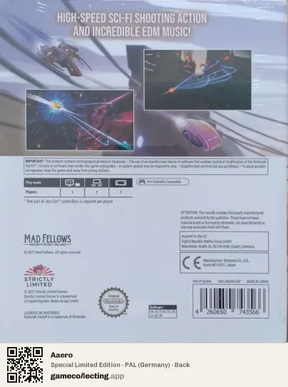Aaero Nintendo Switch, Germany box back