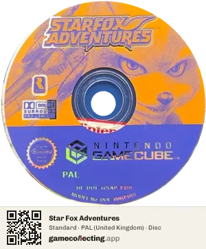 Star Fox Adventures Nintendo GameCube, PAL disc