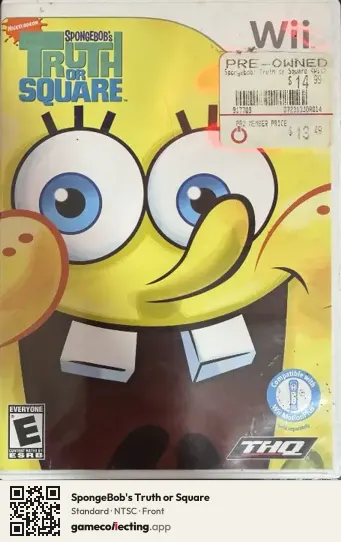 SpongeBob's Truth or Square Nintendo Wii, NTSC box front