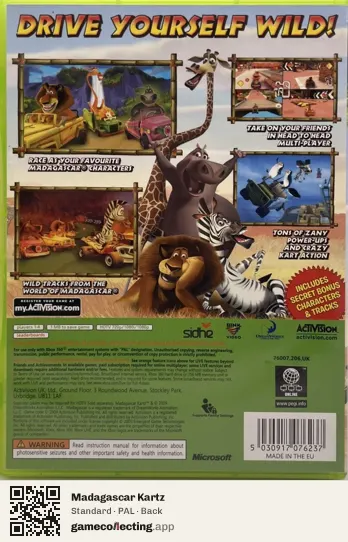 Madagascar Kartz Xbox 360, PAL box back