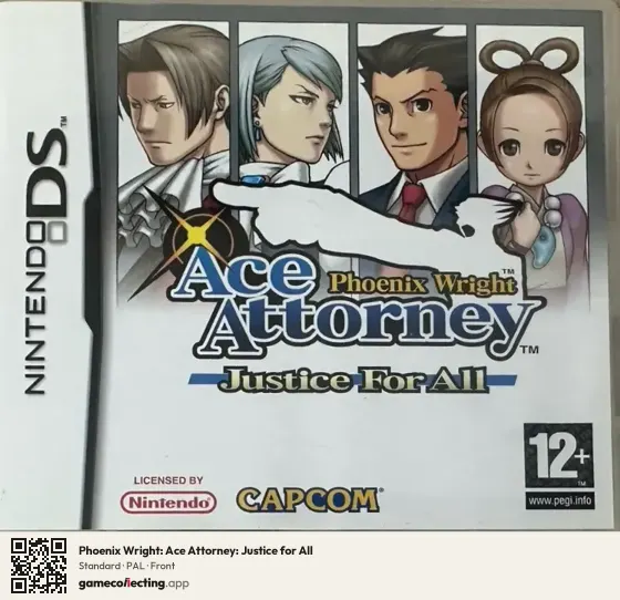 Phoenix Wright: Ace Attorney: Justice for All Nintendo DS, PAL box front