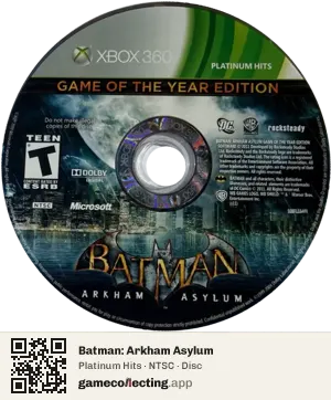 Batman: Arkham Asylum Xbox 360, NTSC disc
