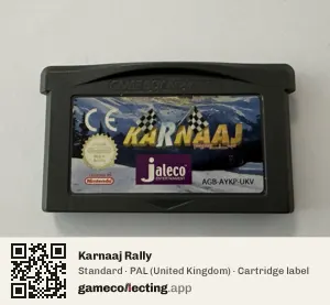 Karnaaj Rally Game Boy Advance, PAL cartridge label