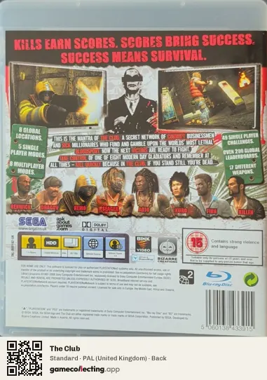 The Club PlayStation 3, United Kingdom box back