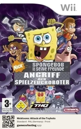 Nicktoons: Attack of the Toybots Nintendo Wii, Germany box front