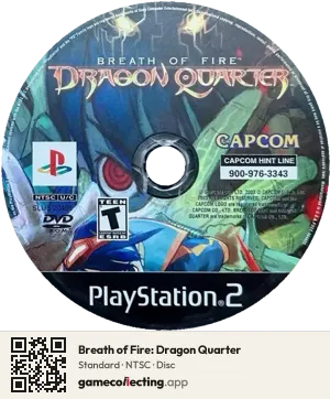 Breath of Fire: Dragon Quarter PlayStation 2, NTSC disc