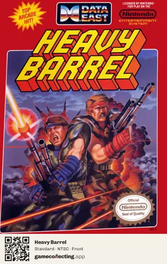 Heavy Barrel Nintendo Entertainment System, NTSC box front