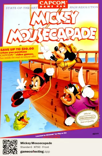 Mickey Mousecapade Nintendo Entertainment System, NTSC box front