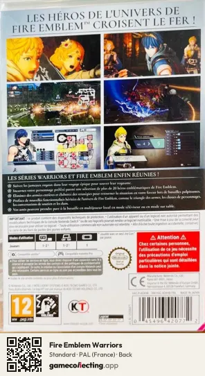 Fire Emblem Warriors Nintendo Switch, France box back