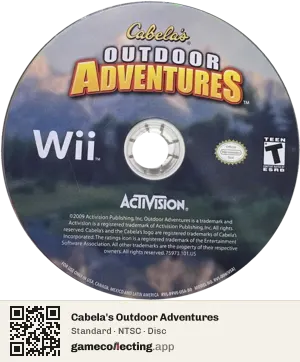 Cabela's Outdoor Adventures Nintendo Wii, NTSC disc