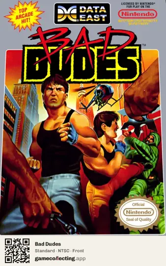Bad Dudes Nintendo Entertainment System, NTSC box front