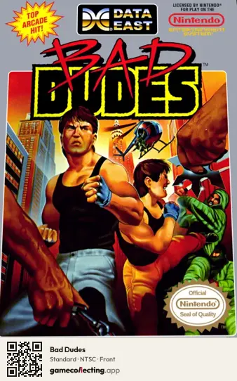 Bad Dudes Nintendo Entertainment System, NTSC box front
