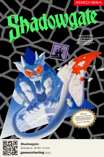 Shadowgate Nintendo Entertainment System, NTSC box front