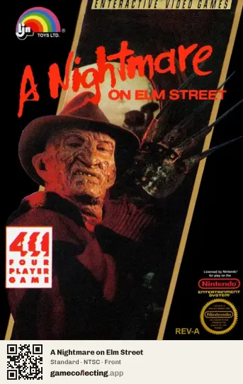 A Nightmare on Elm Street Nintendo Entertainment System, NTSC box front