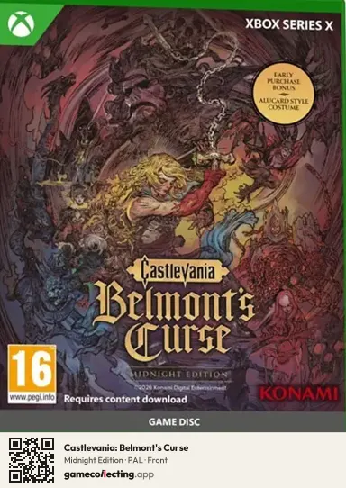 Castlevania: Belmont's Curse Xbox Series X, PAL box front