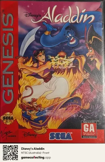 Disney's Aladdin Sega Mega Drive / Genesis, Australia box front