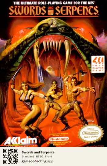 Swords and Serpents Nintendo Entertainment System, NTSC box front