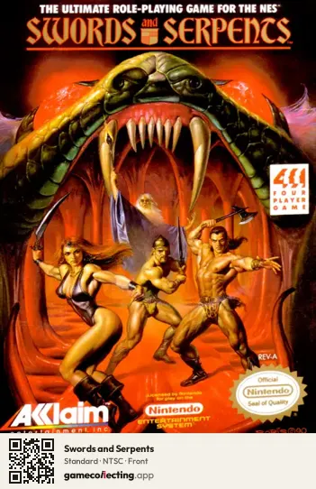 Swords and Serpents Nintendo Entertainment System, NTSC box front