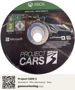 Project CARS 3 Xbox One, PAL disc