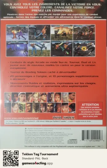 Tekken Tag Tournament PlayStation 2, PAL box back