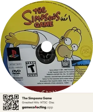 The Simpsons Game PlayStation 2, NTSC disc