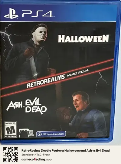 RetroRealms Double Feature: Halloween and Ash vs Evil Dead PlayStation 4, NTSC box front