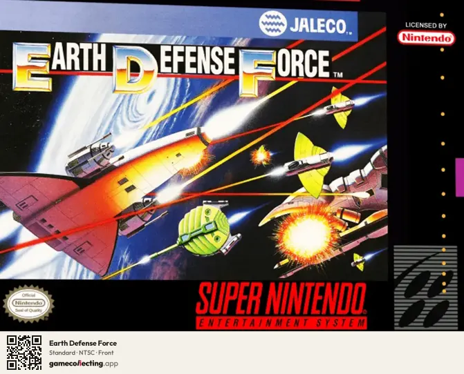 Earth Defense Force Super Nintendo Entertainment System, NTSC box front