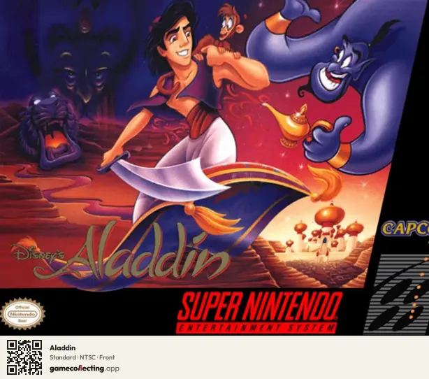 Aladdin Super Nintendo Entertainment System, NTSC box front