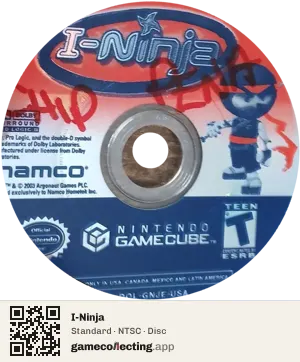I-Ninja Nintendo GameCube, NTSC disc